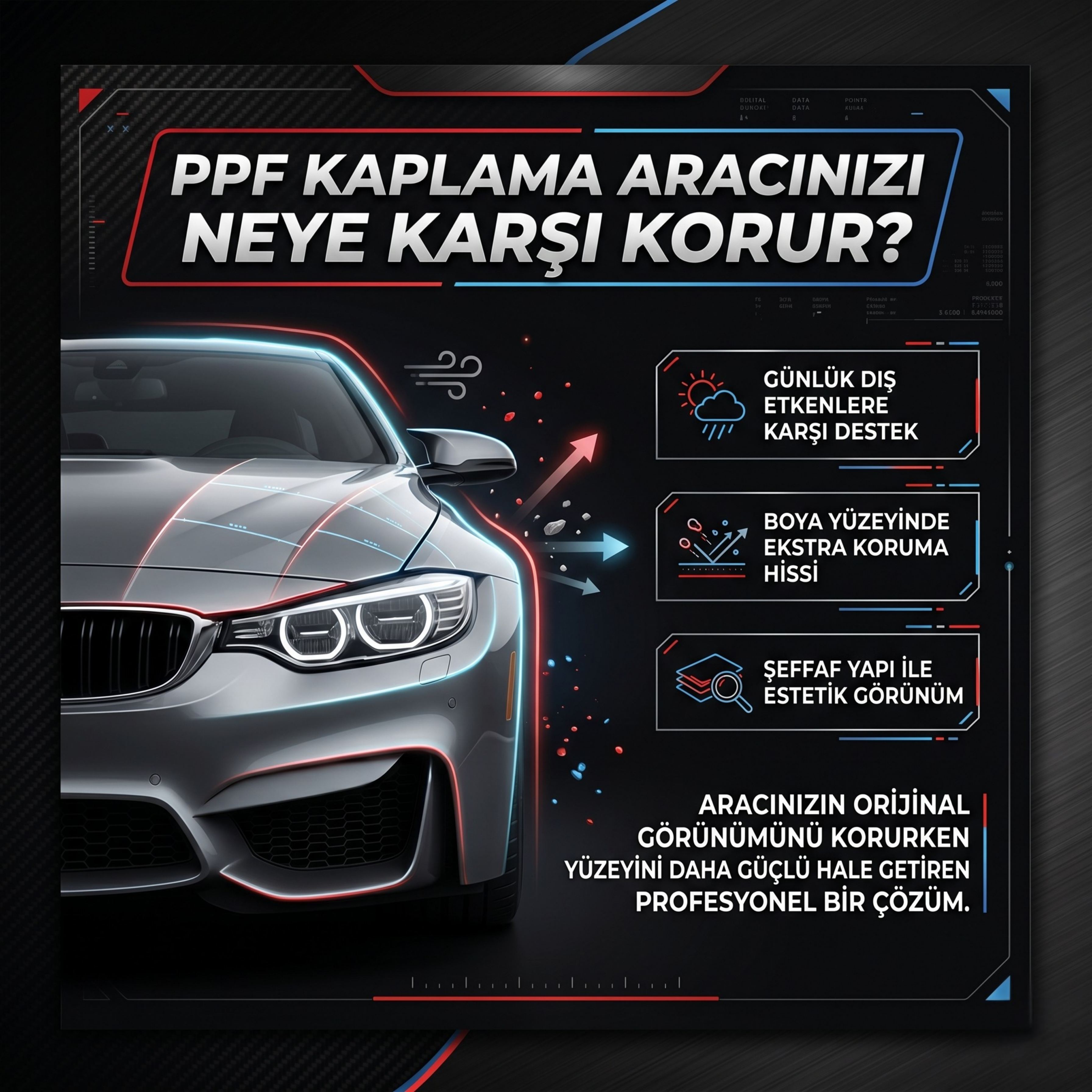 PPF Kaplama Infografik - BMW